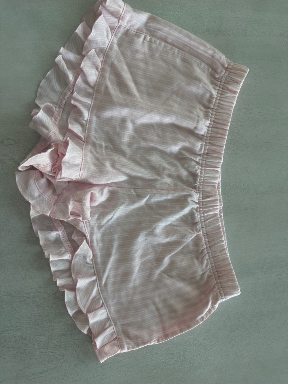 Hollister Pink Striped Ruffle Pajama Shorts